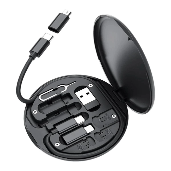 60w Destekli Kablo Kutusu Seyahat Kablo Seti 5i 1 Arada Usb Type-c Şarj Kablosu Seti ( Lisinya )