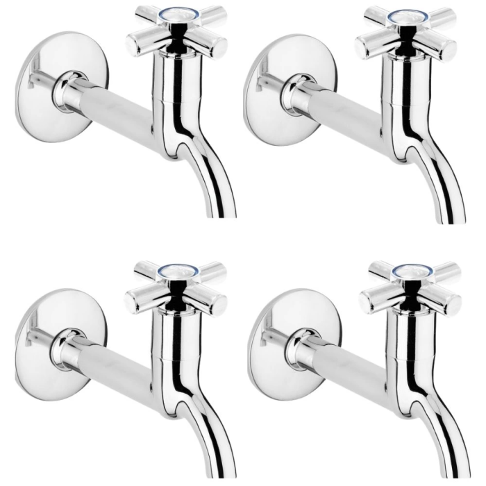 4lü Artı Aç Kapa 4 Kollu Krom Çevirveli Musluk Duvardan Tek Girişli ( Lisinya )