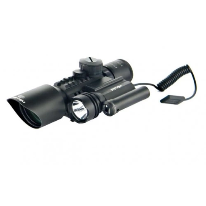 3-10x42  Zoomlu Av Tüfeği Dürbünü  Lazeri Zenon Fenerli M9 ( Lisinya )