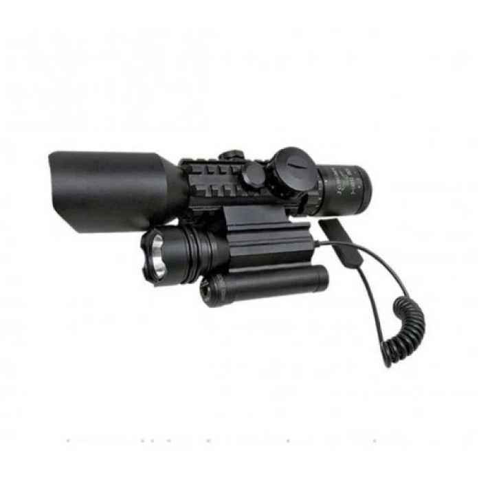 3-10x42  Zoomlu Av Tüfeği Dürbünü  Lazeri Zenon Fenerli M9 ( Lisinya )