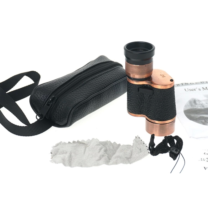 6x24  Baıgısh, Askeri Tarzi Pirinç Ve Deri Kaplamalı, Deri çantalı Monocular Dürbün Princ ( Lisinya )