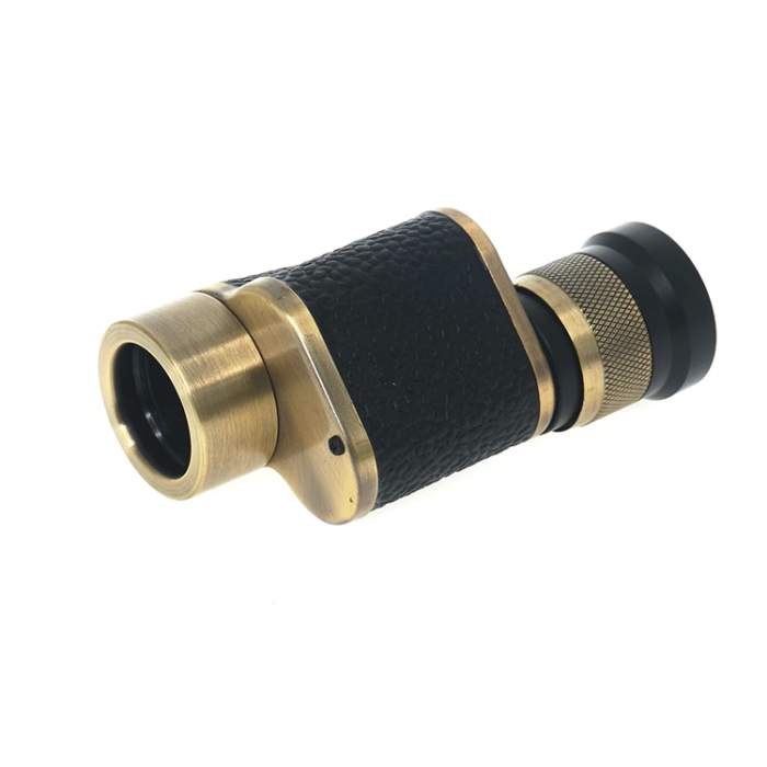 6x24  Baıgısh, Askeri Tarzi Pirinç Ve Deri Kaplamalı, Deri çantalı Monocular Dürbün Sarı ( Lisinya )