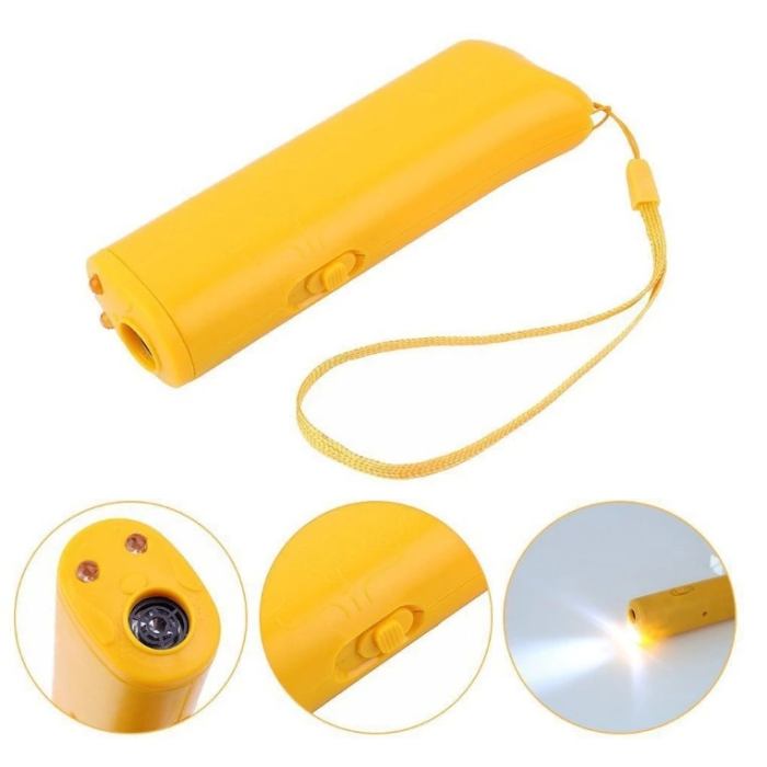 Ultrasonik Köpeksavar Cihaz – 150 Desibel, Ses Dalgasıyla Zararsız Koruma, LED Işıklı, Taşınabilir Etkili ( Lisinya )