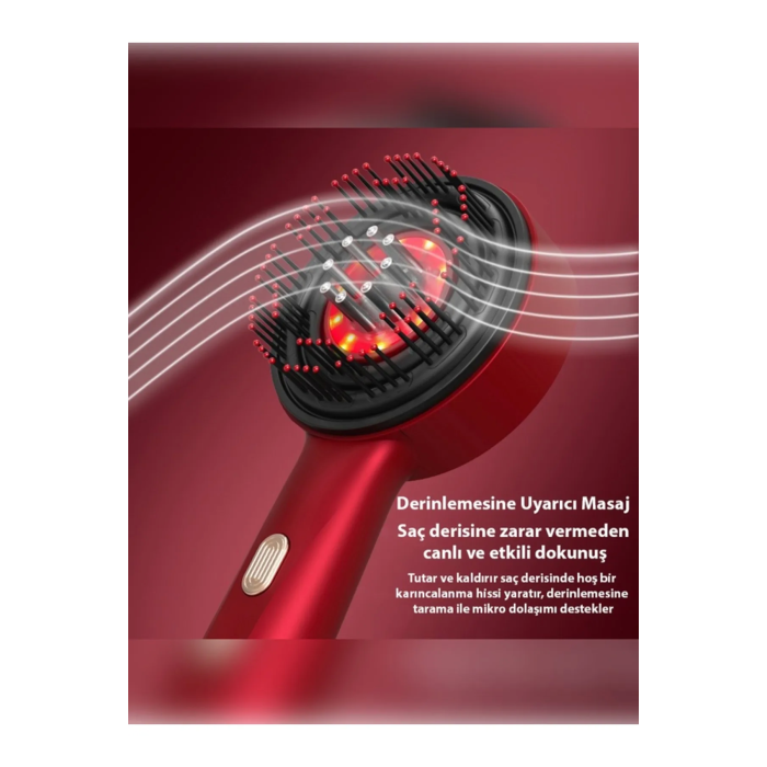 Şarjlı Ve Titreşimli Saç Masaj Tarağı Bakım Yağı Hazneli Fırça ( Lisinya )