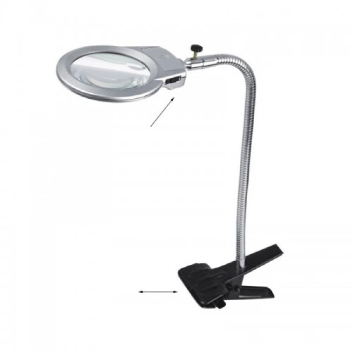 -2.5x90 Mm 5x24 Mm Büyüteç, Mandallı Metal Hortumlu Masa üstü Büyüteç ( Lisinya )