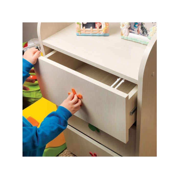 4 Adet Bebek Çocuk Koruma Kilidi - Dolap Çekmece Kilidi Sürgülü Kilit - Lisinya