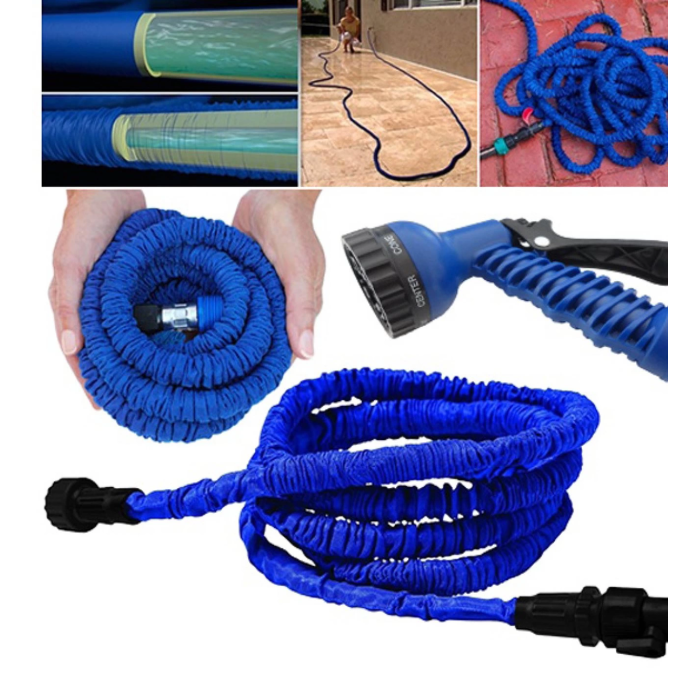 22.5 Metre Uzayan Bahçe Sulama Araç Yıkama Hortumu 7 Kademeli Başlık - Lisinya