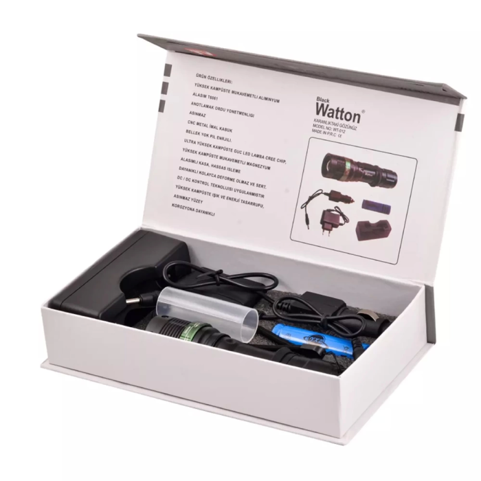 Zoomlu Oto Şarjlı El Feneri  Wt-012 - Lisinya