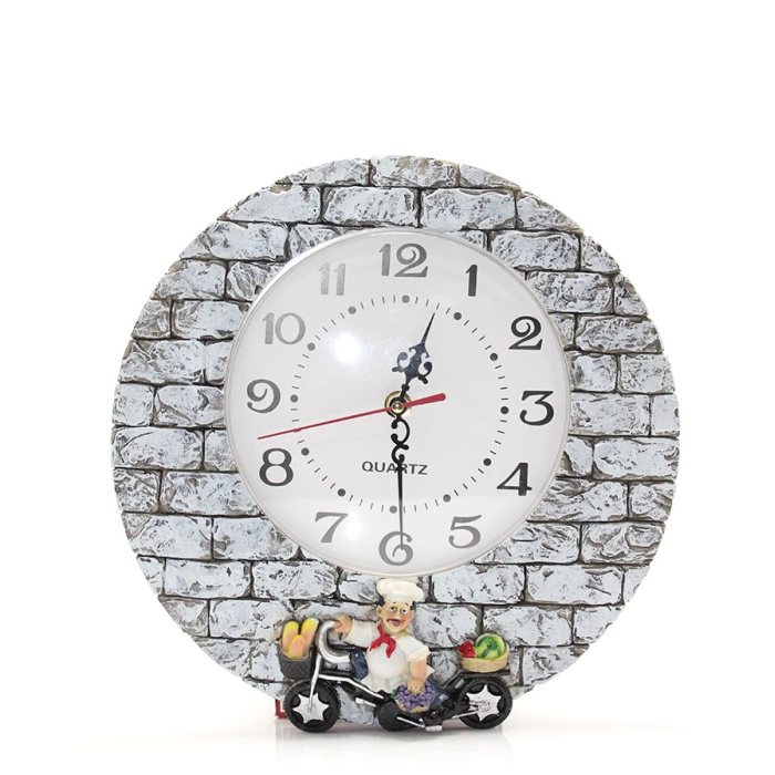 Duvara Asmalı Aşcı Tasarımlı Polyester Saat Alk1542 - Lisinya