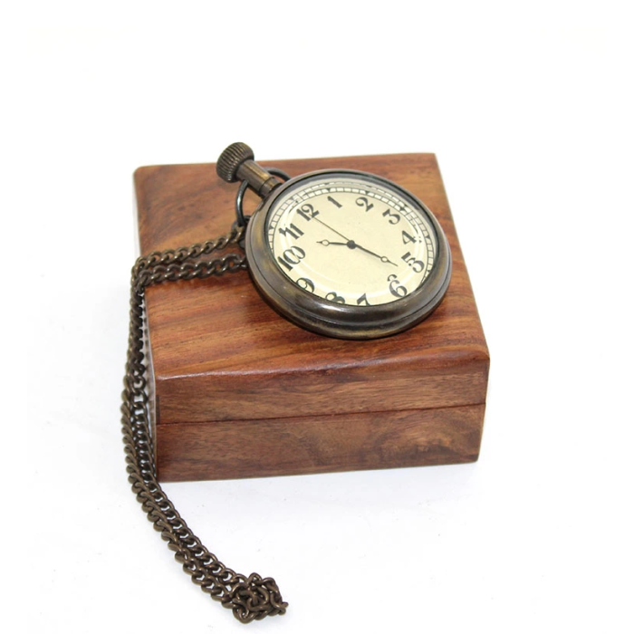 Ahşap Kutulu Pirinç Köstekli Saat 16155 - Lisinya