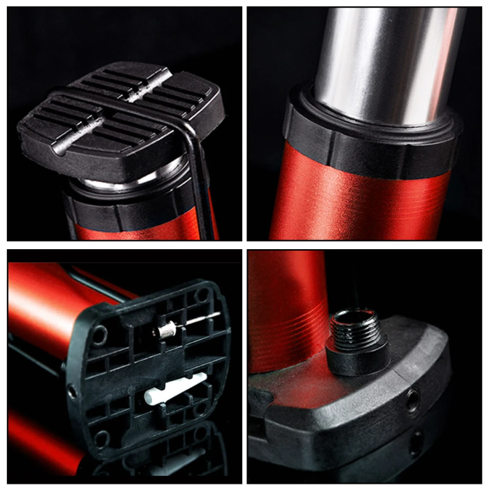 Yüksek Basınçlı Alüminyum Gümüş Renk Top Bisiklet Taşınabilir Hava Ayak Pompası - Lisinya