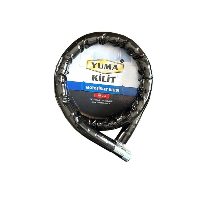 Yuma YM-752 Motorsiklet Kilidi Anahtarlı Körüklü Siyah ( Boy : 120cm-çap : 22mm ) - Lisinya