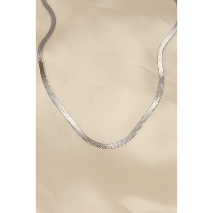 316L Çelik Silver Renk 45 cm İtalyan Zincir Model Kadın Kolye - Lisinya