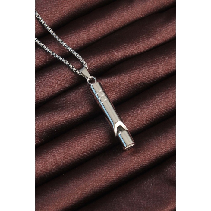 Acil Durum Düdüğü 316L Çelik Kararma Yapmaz Yüksek Desibel Kolye Unisex - Lisinya