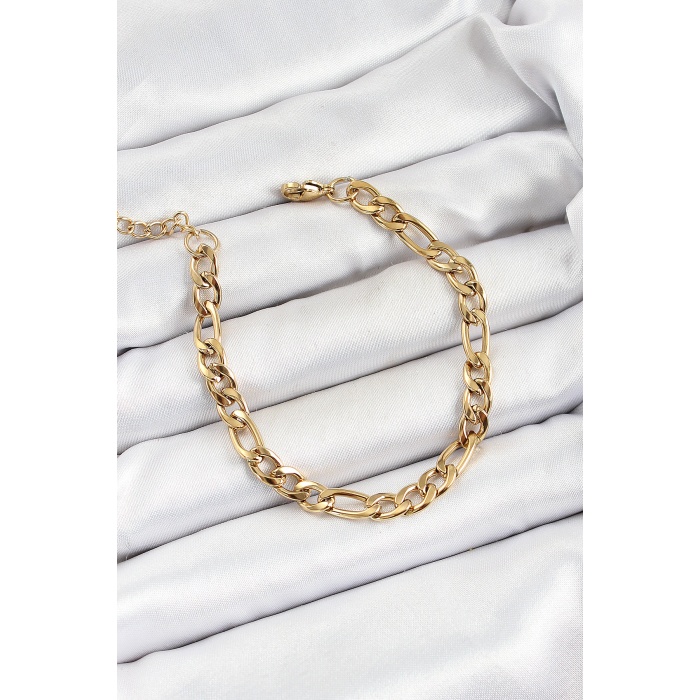 316L Çelik Gold Renk Zincir Erkek Bileklik - Lisinya