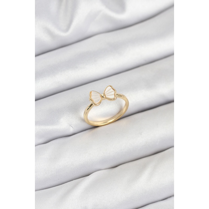 Pirinç Gold Renk Fiyonk Model Kadın Yüzük - Lisinya