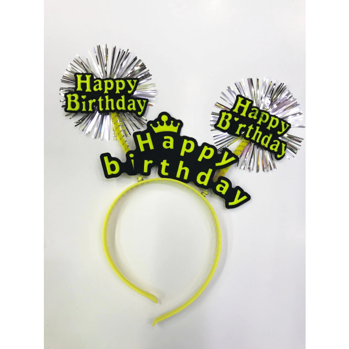 Happy Birthday Neon Renk Doğum Günü Tacı 12 Adet - Lisinya