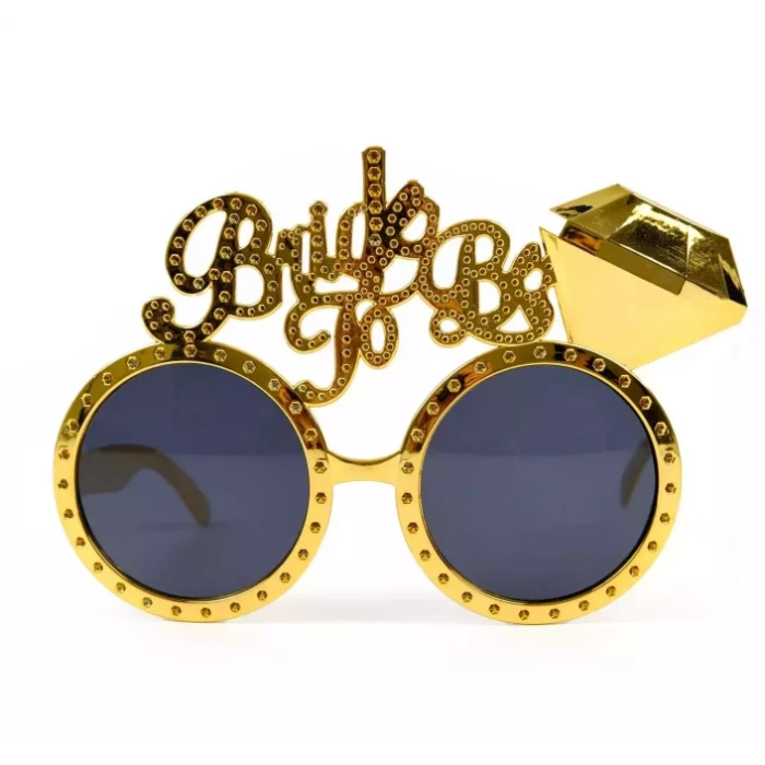 Altın Renk Bride To Be Yazılı Gelin Gözlüğü 15x10 Cm - Lisinya