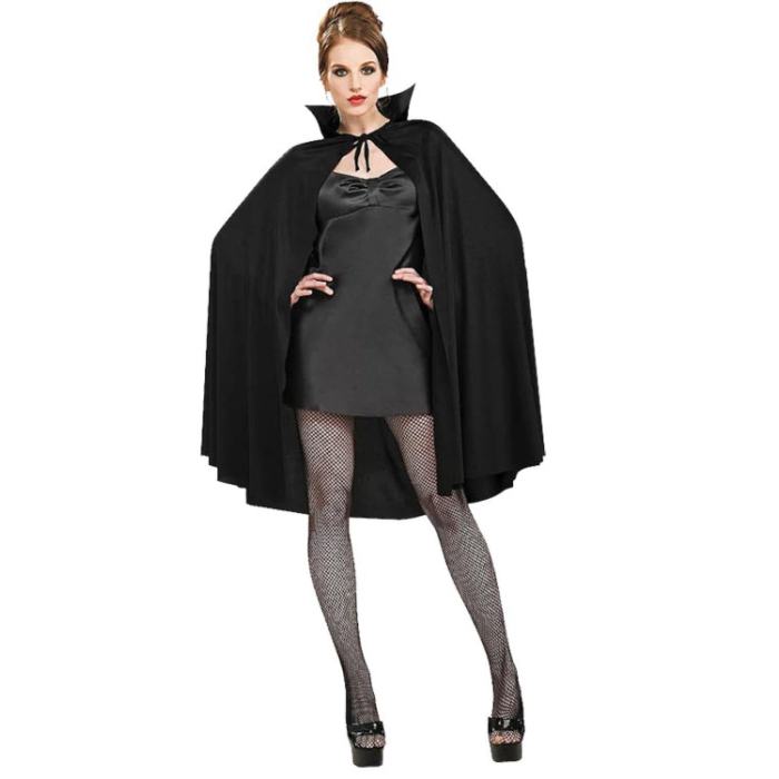 Siyah Renk Yakalı Halloween Pelerini 90 Cm - Lisinya