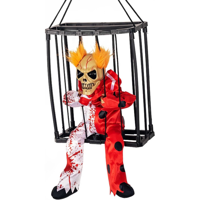 Hareketli Sesli Sensörlü Mahkum Joker İskelet Dekorasyon 22x27 Cm - Lisinya