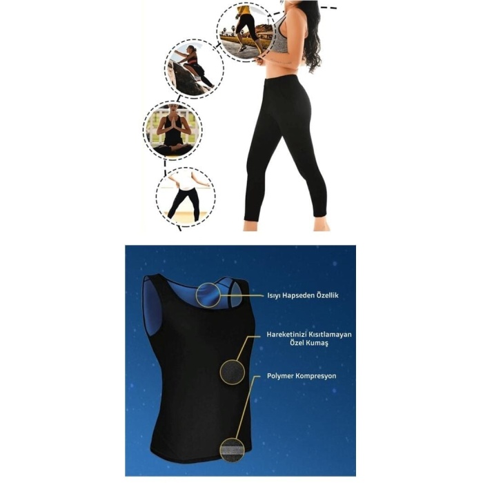 Termal Sauna Tayt + Atlet TAKIM ( XL )  Neotex Terletme Takımı - Lisinya