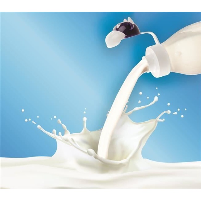 İnek Tasarımlı Sevimli Cam Suluk - Süt Şişesi 1000 ML - Lisinya