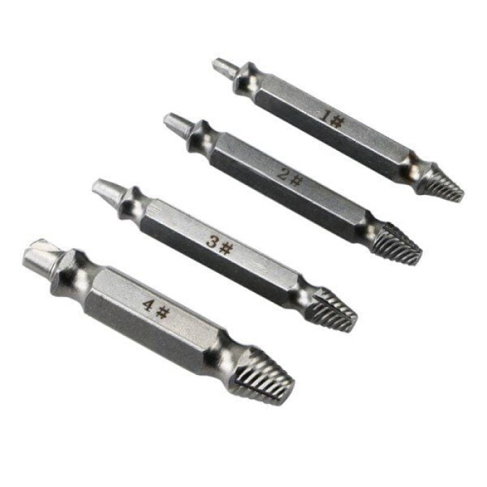 Easy Out 4lü Sökme Takımı - Hasar Görmüş Vida Çıkarıcı - Lisinya