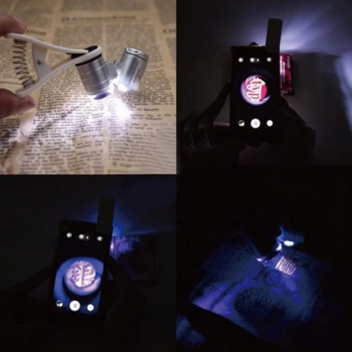 Evrensel Led Işıklı Mini Cep Mikroskobu, Tüm Kameralı Telefonlar Için No:9882w - Lisinya