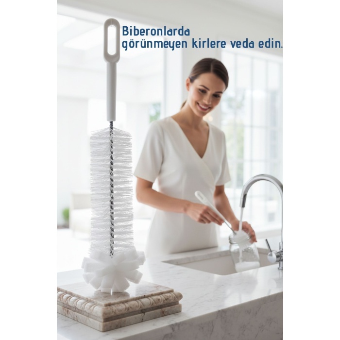 Premium Lüks Şişe ve Biberon Fırçası - Ultra Dayanıklı Profesyonel Temizlik & Kristal Parlaklık - Lisinya