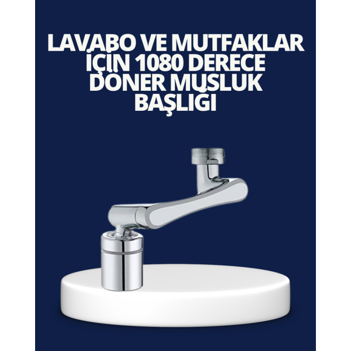 Esnek 1080° Musluk Başlığı 3 Eklemli Hareketli Su Modlu Lavabo Aparatı - Lisinya