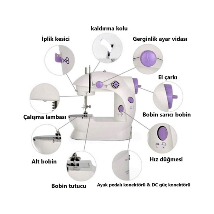 Dikiş Makinesi Mini Pedallı Elektrikli - Lisinya