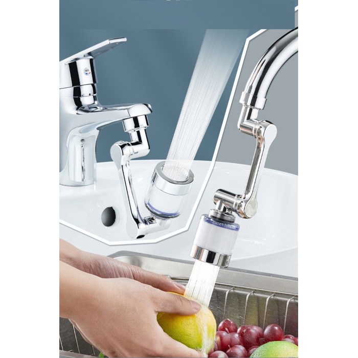 Filtreli Kireç Hapsedici Robotik Kol Musluk Başlığı - Mutfak Banyo Musluk Uzatma Aparatı Ucu - Lisinya