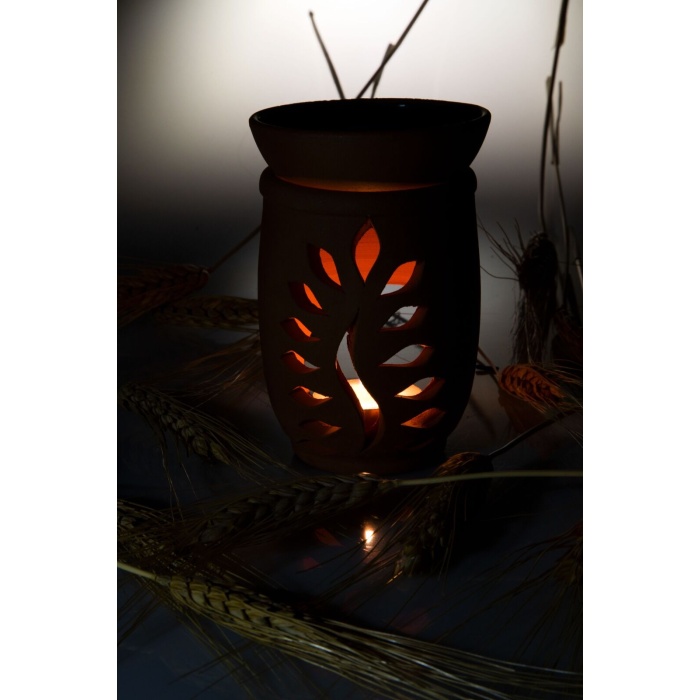 Yaprak Model  El Yapımı Çömlek Buhurdanlık Tütsülük - Lisinya