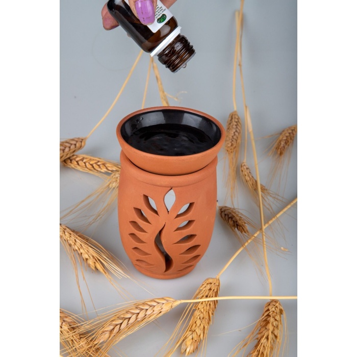 Yaprak Model  El Yapımı Çömlek Buhurdanlık Tütsülük - Lisinya