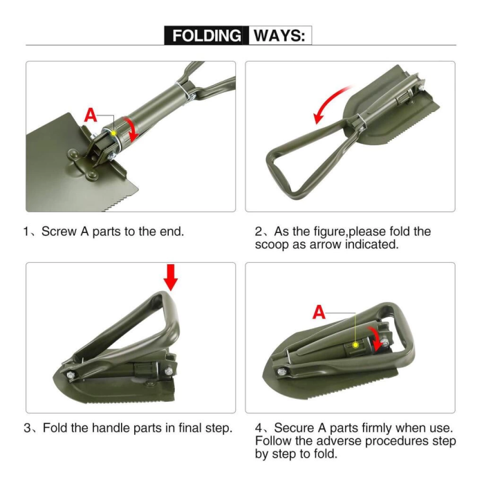 Profesyonel Portatif Katlanabilir Kürek ( Orta Boy 59 Cm ) - Lisinya