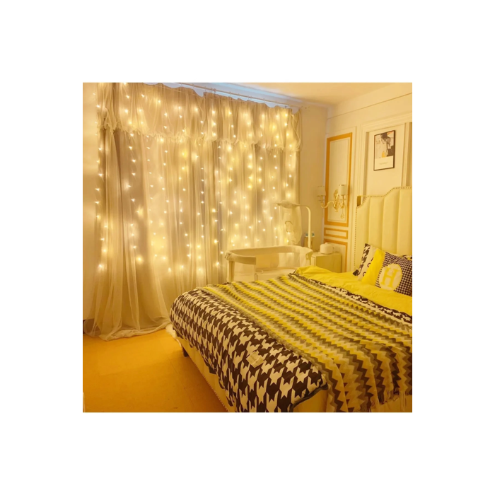 8 Fonksiyonlu Peri Perde Led Uzaktan Kumandalı Günışığı Perde Peri Led (3 Mt X 3 Mt) - Lisinya