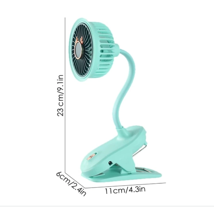 Taşınabilir Mini Klips Bebek Arabası Fanı, Fan Elektrikli Soğutma Hava Sirkülatöründe 360 Derece Dönebilen Klips - Lisinya