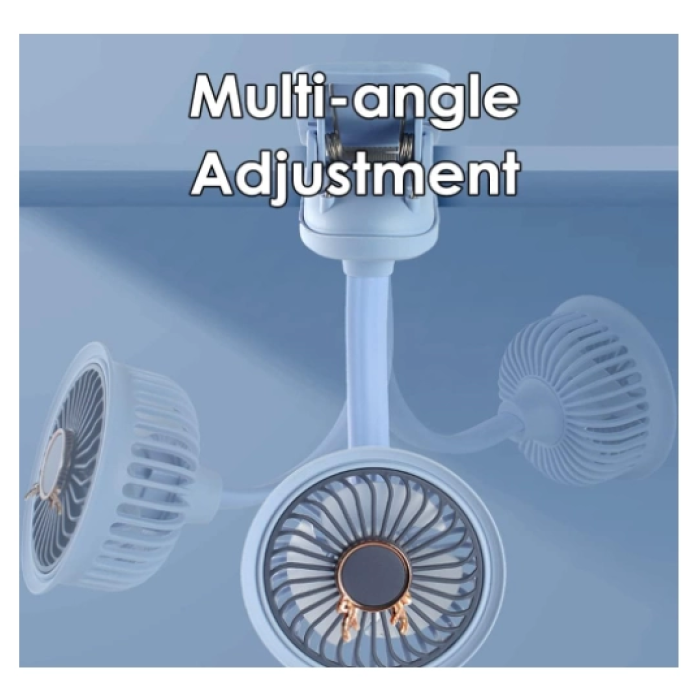 Taşınabilir Mini Klips Bebek Arabası Fanı, Fan Elektrikli Soğutma Hava Sirkülatöründe 360 Derece Dönebilen Klips - Lisinya