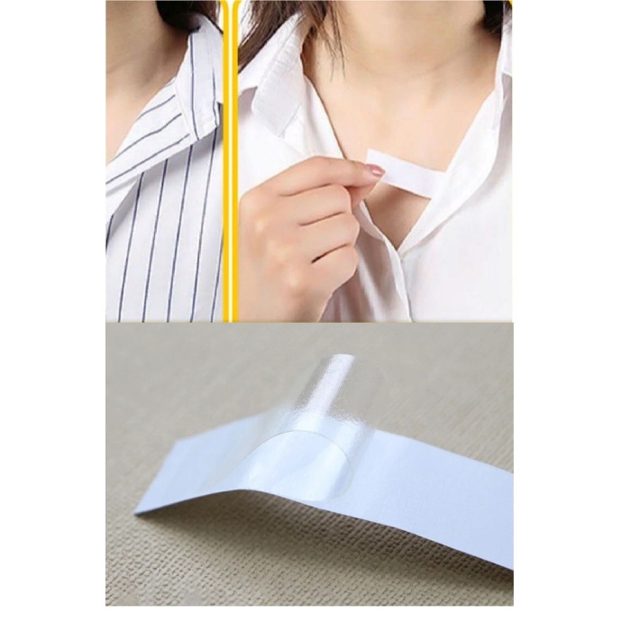 72 Adet Çift Taraflı Transparan Dekolte Kapatıcı Yapışkan  Paça Boyu Düzeltici -Askılı Elbise Bandı - Lisinya