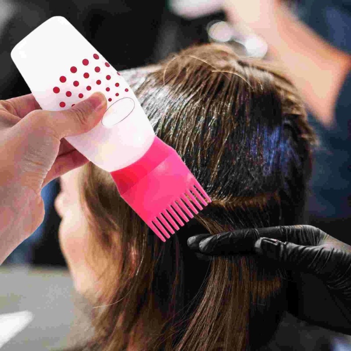 Hazneli Saç Boyama Aparatı-Taraklı Saç Bakımı Krem - Saç Yağı Uygulama Aparatı - Lisinya