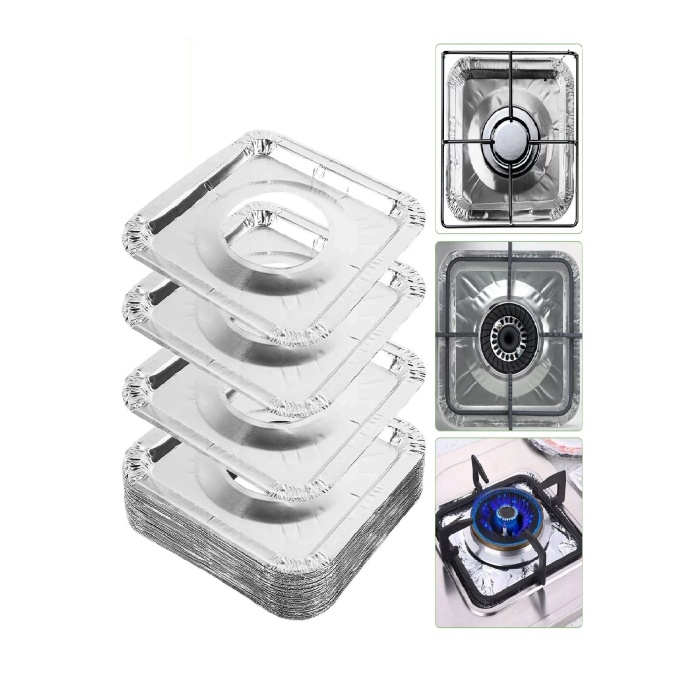 20 Adet Ocak Üstü Koruyucu Leke Önleyici Isıya Dayanıklı Yıkanabilir Ocak Gözü Izgara Koruyucu Folyo - Lisinya