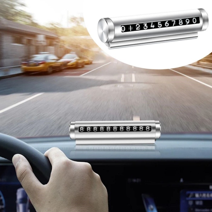 Çevirmeli Araç Içi Telefon Numaralık Çevirmeli Alüminyum Oto Park Numaratörü - Lisinya