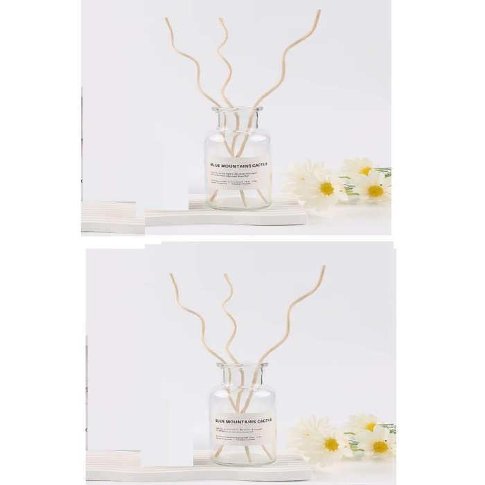 3 Tek Adet 3 Model Aromaterapi Koku Dağıtıcı Rattan Şişe Ahşap Difüzör Çubuk (Spiral-Yaprak-Dalgalı) - Lisinya