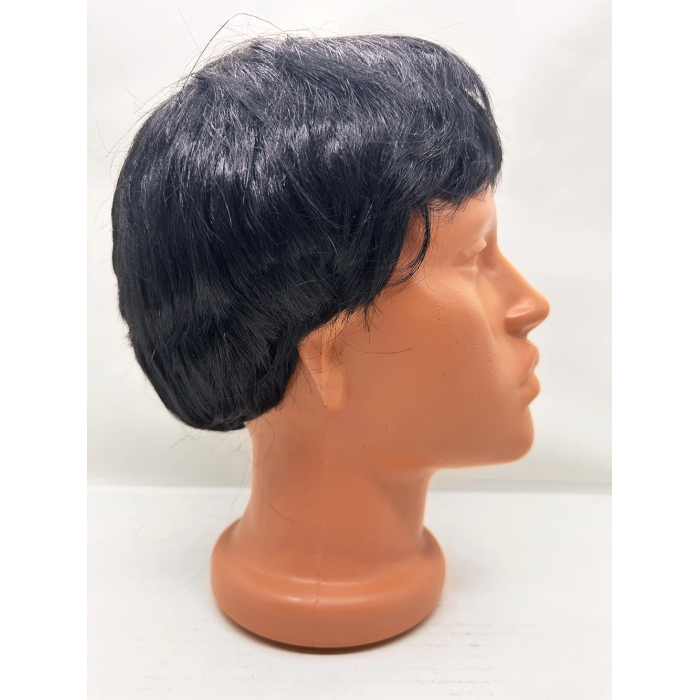 Siyah Renk Kısa Kesim İçi Astarlı Erkek Peruğu - Lisinya