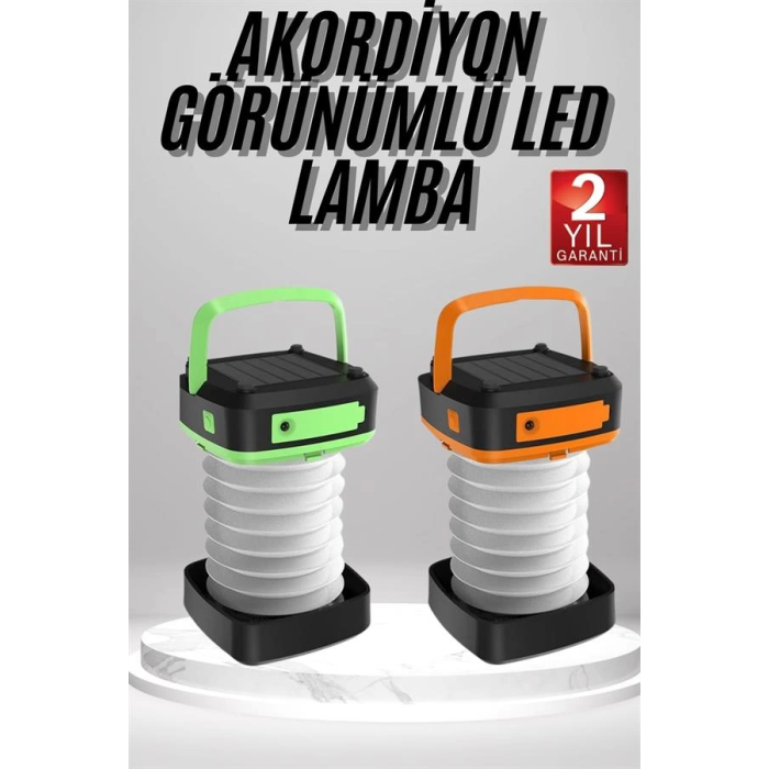 Kamp Feneri Lambası Solar Güneş Enerji Portatif Işıldak Şarjlı ( Lisinya )