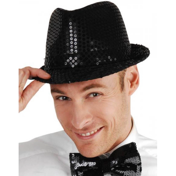 Disko  Siyah Payetli Fötr Şapka Yetişkin Boy - Lisinya