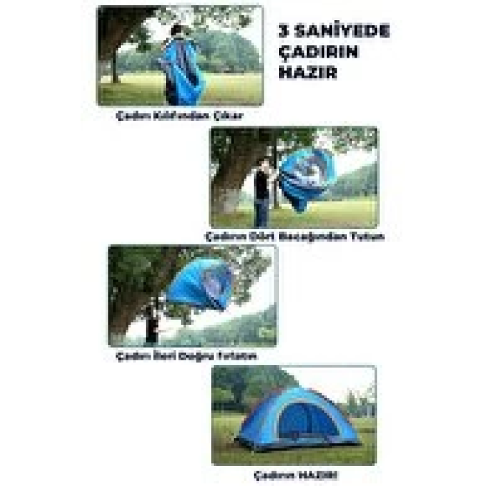 Otomatik Havada Açılan Su Geçirmez Çadır 4 Kişilik - Lisinya