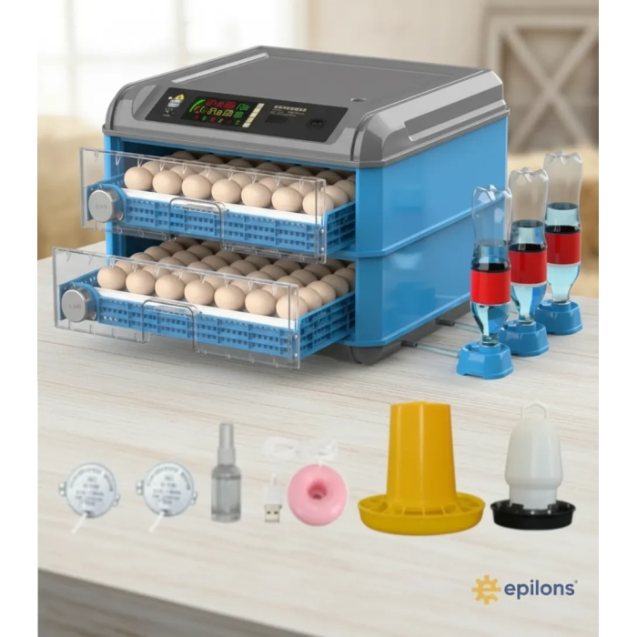 Tam Otomatik 128 Yumurta Kapasiteli Kuluçka Makinesi - Civciv Kaz Hindi Ördek İÇİM Kablosuz Kameralı ( Lisinya )