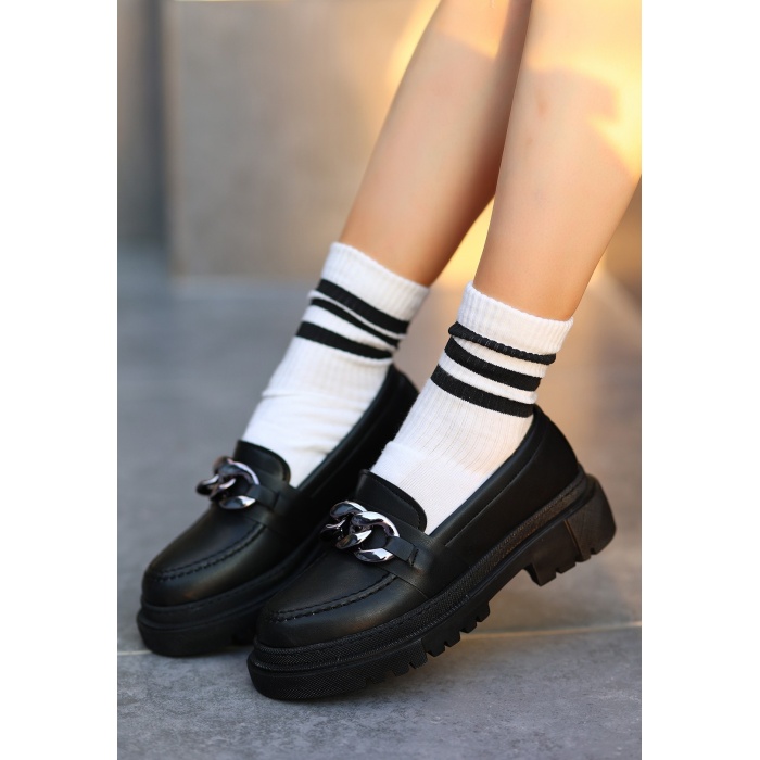 Biga Siyah Cilt  Ayakkabı - Lisinya