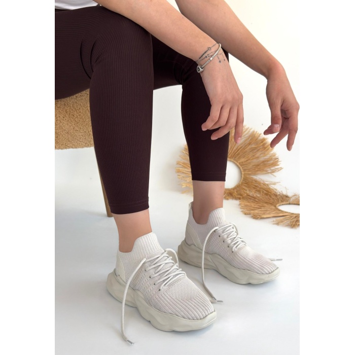 Henta Bej Triko Bağcıklı Spor Ayakkabı - Lisinya